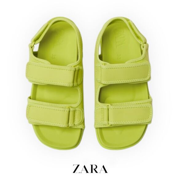 ZARA Kids | Lime Green | SOLID COLOR SANDALS - Picture 2 of 6